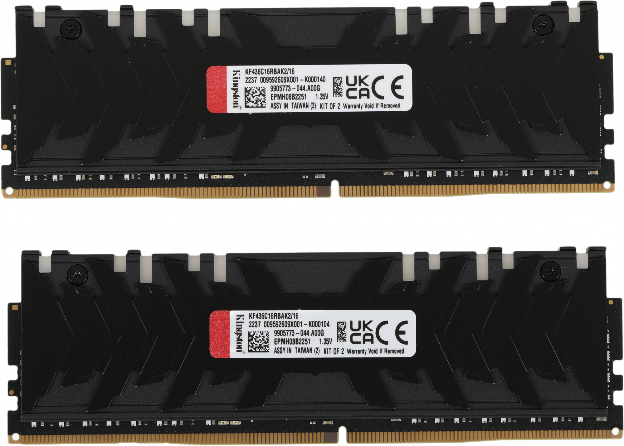 Память DDR4 2x8Gb 3600MHz Kingston KF436C16RBAK2/16 Fury Renegade RGB RTL Gaming PC4-28800 CL16 DIMM 288-pin 1.35В kit single rank с радиатором Ret