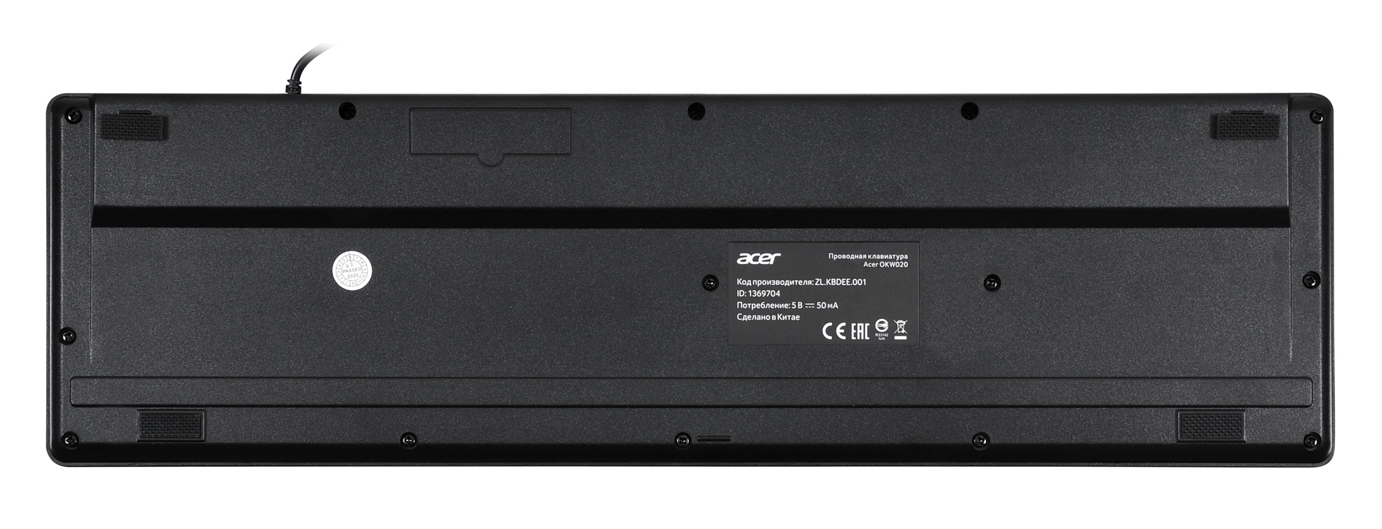 Клавиатура Acer OKW020 черный USB slim