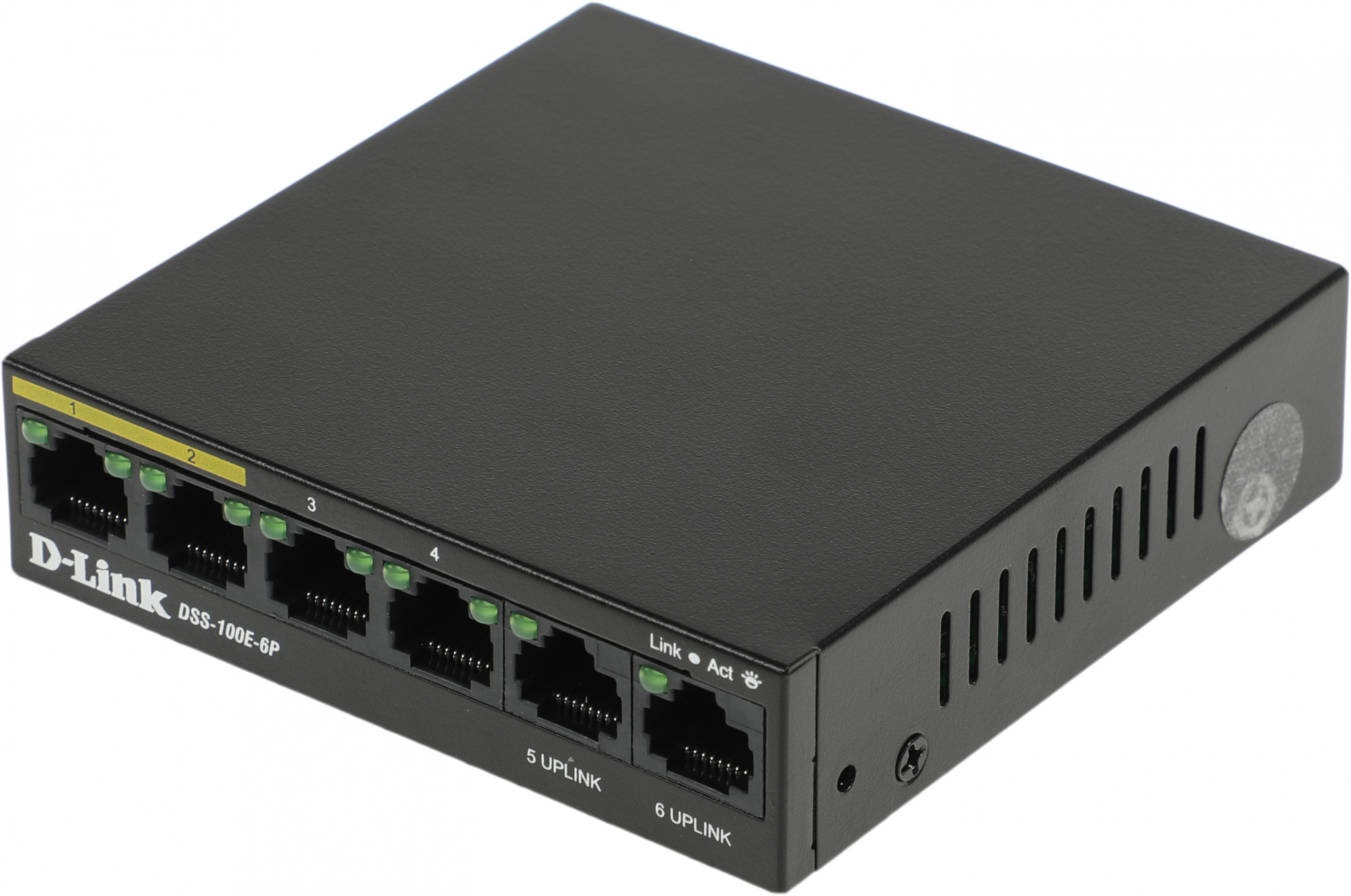 Коммутатор D-Link DSS-100E-6P/A1A 6x100Мбит/с 4PoE+ 55W неуправляемый