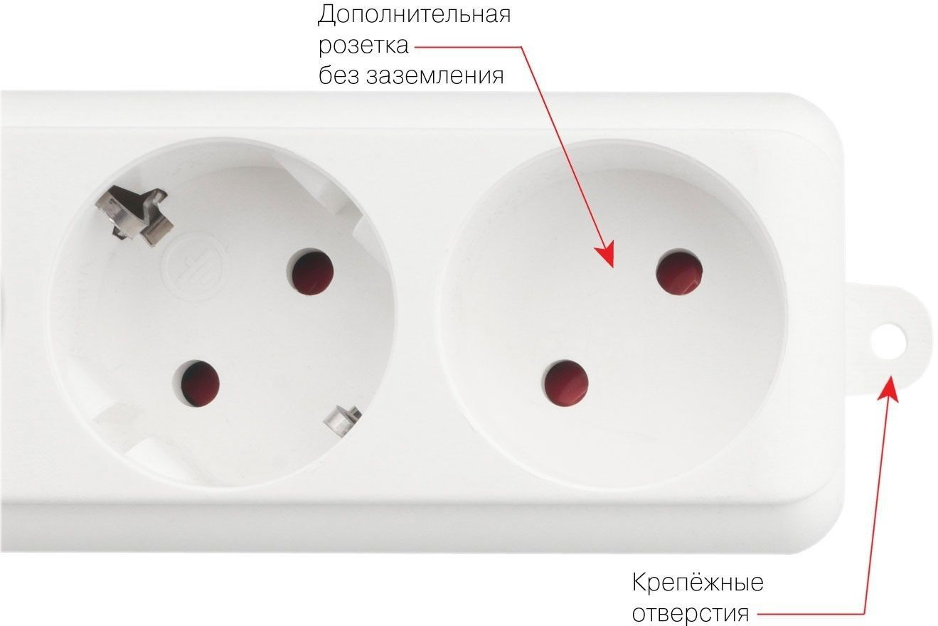 Сетевой фильтр Powercube SPL(5+1)-16B-P-3М-WHITE 3м (6 розеток) белый (коробка)