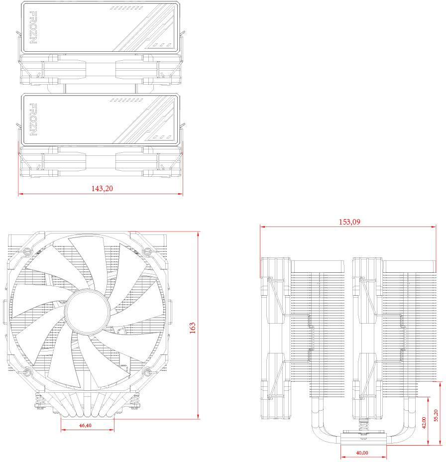 Устройство охлаждения(кулер) ID-Cooling Frozn A720 Soc-AM5/AM4/1151/1200/2066/1700 4-pin 33.5dB Al+Cu 300W 1300gr Ret