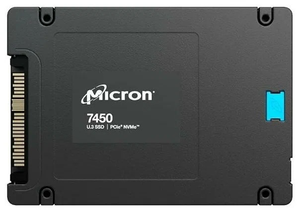 Твердотельный накопитель Micron 7450 PRO 1.92TB NVMe U.3 (15mm) PCIe NVMe Gen4 1x4 (v1.4) R6800/W2700MB/s 3D TLC MTTF 2М 800K/120K IOPS 3650TBW SSD Enterprise Solid State Drive, 1 year, OEM