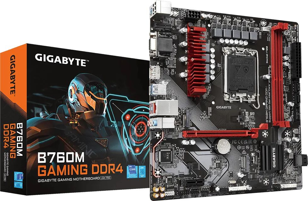 Материнская плата Gigabyte B760M GAMING DDR4 Soc-1700 Intel B760 2xDDR4 mATX AC`97 8ch(7.1) 2.5Gg RAID+VGA+HDMI+DP