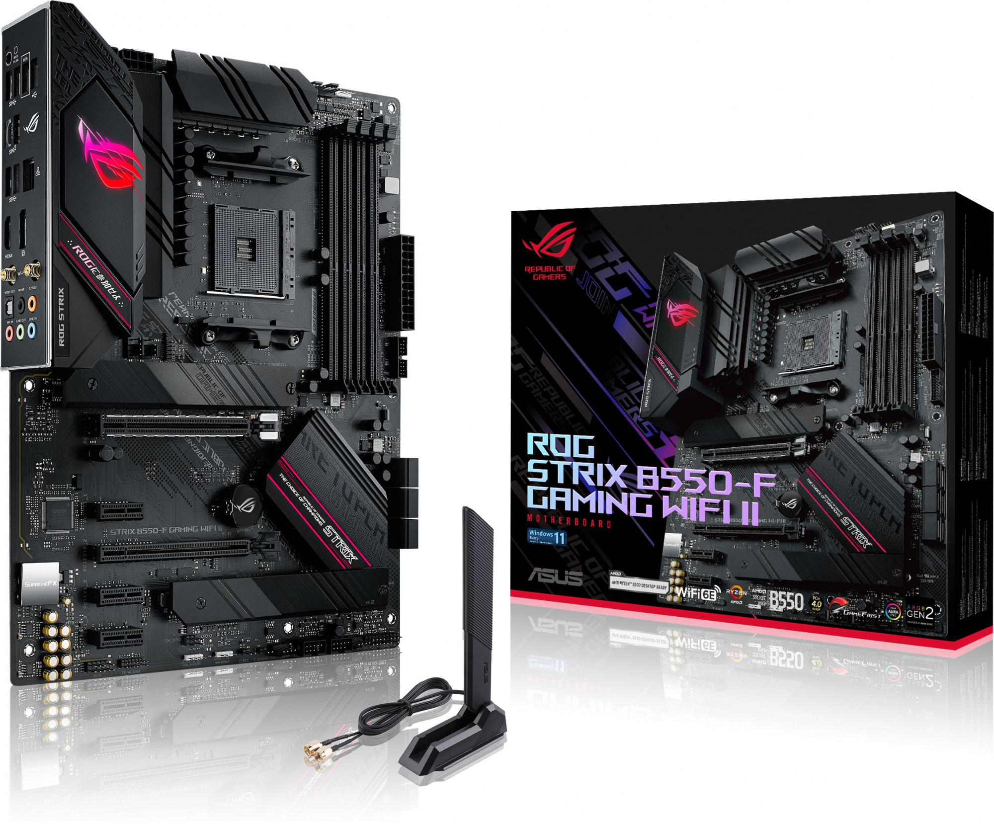 Материнская плата Asus ROG STRIX B550-F GAMING WIFI II Soc-AM4 AMD B550 4xDDR4 ATX AC`97 8ch(7.1) 2.5Gg RAID+HDMI+DP