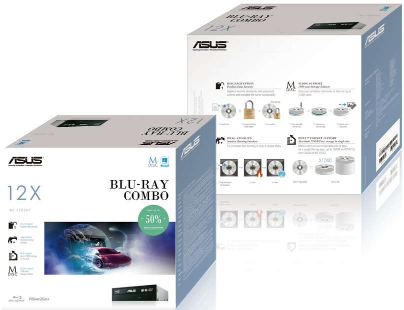 Привод Blu-Ray Asus BC-12D2HT черный SATA внутренний RTL