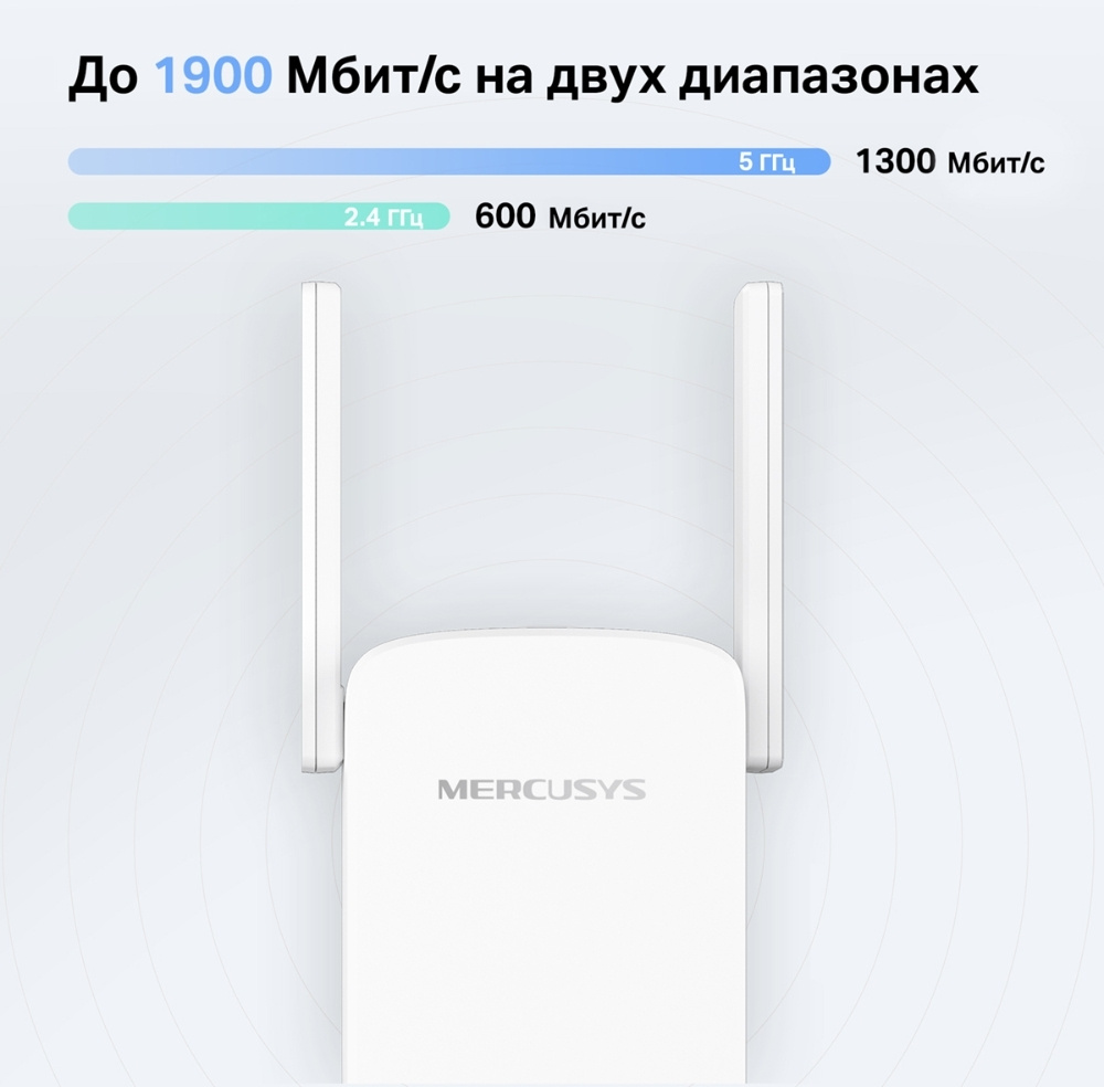 Повторитель беспроводного сигнала Mercusys ME50G AC1900 10/100/1000BASE-TX белый