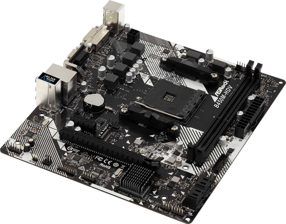 Материнская плата Asrock B450M-HDV R4.0 Soc-AM4 AMD B450 2xDDR4 mATX AC`97 8ch(7.1) GbLAN RAID+VGA+DVI+HDMI