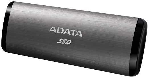 Накопитель SSD A-Data USB-C 512Gb ASE760-512GU32G2-CTI SE760 1.8" серый