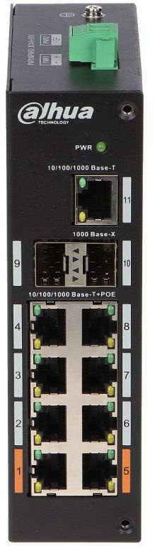 Коммутатор Dahua DH-PFS3211-8GT-120 8x1Гбит/с 2SFP 6PoE+ 2PoE++ 120W неуправляемый