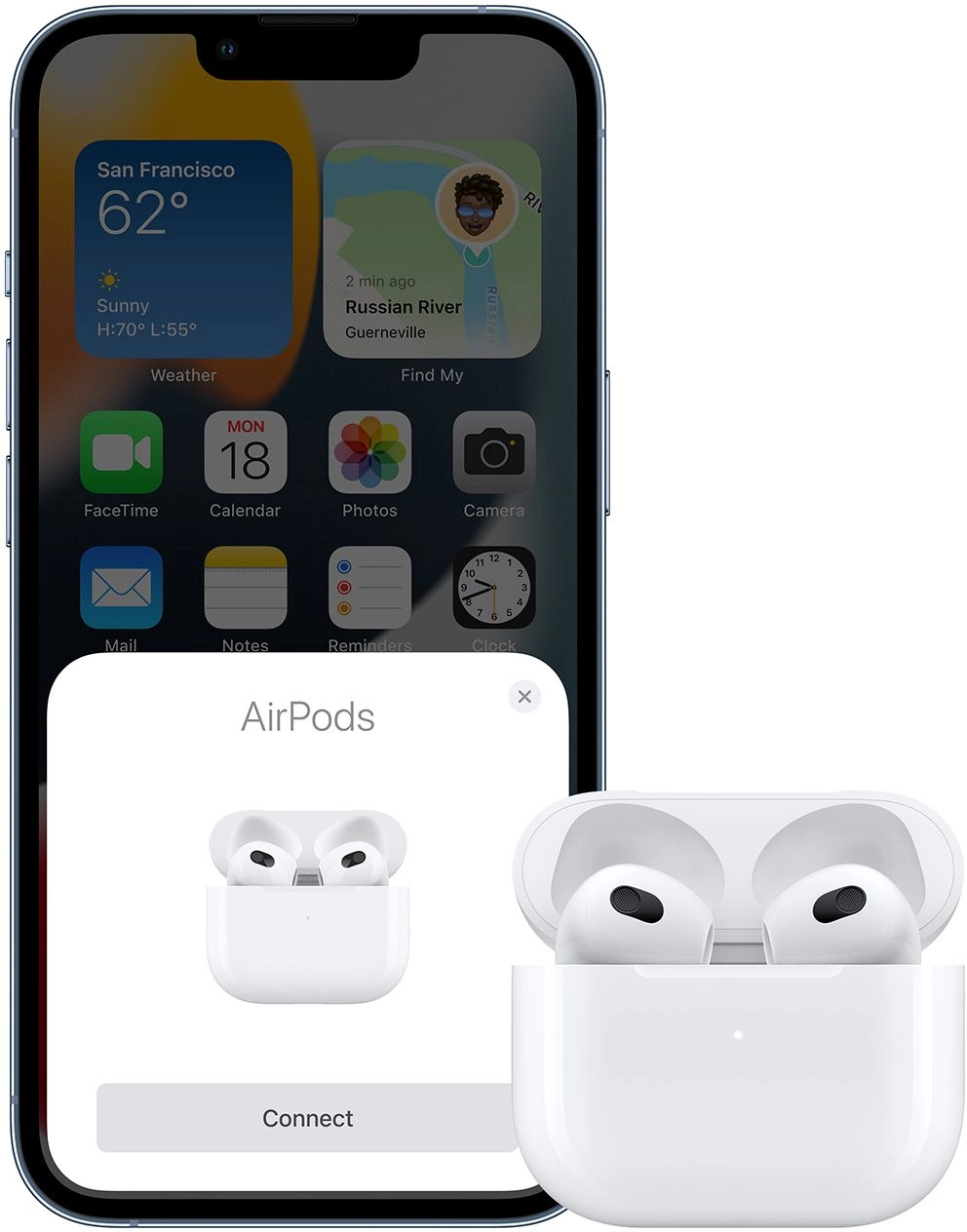 Гарнитура вкладыши Apple AirPods 3 A2565/A2564/A2897 Lightning белый беспроводные bluetooth в ушной раковине (MPNY3CH/A)