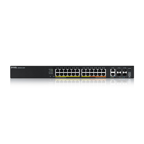 Коммутатор Zyxel XGS2220-30HP-EU0101F (L3) 24x1Гбит/с 2x10Гбит/с 4SFP+ 16PoE+ 8PoE++ 400W управляемый