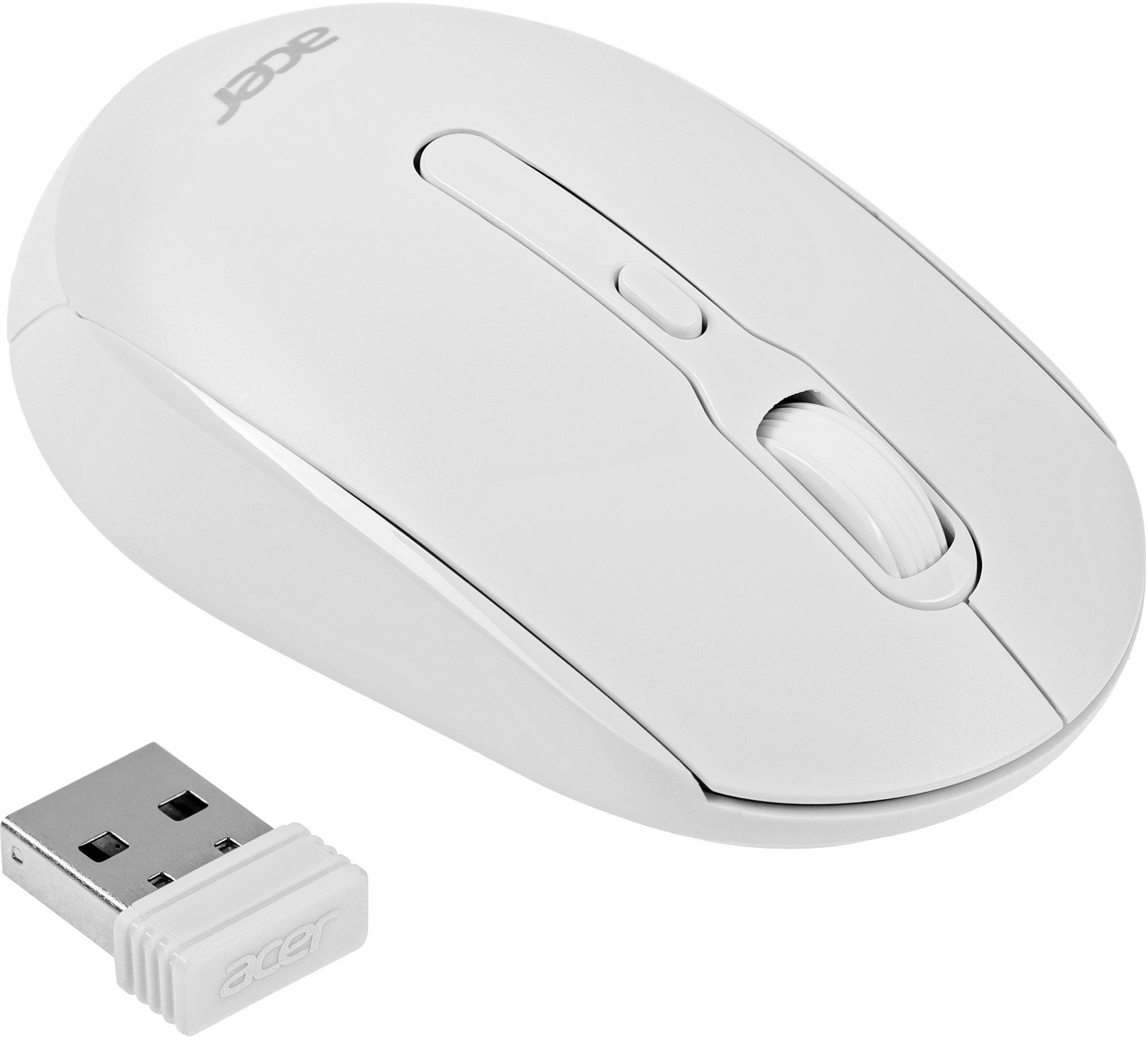 Мышь Acer OMR308 белый оптическая (1600dpi) беспроводная USB (4but)