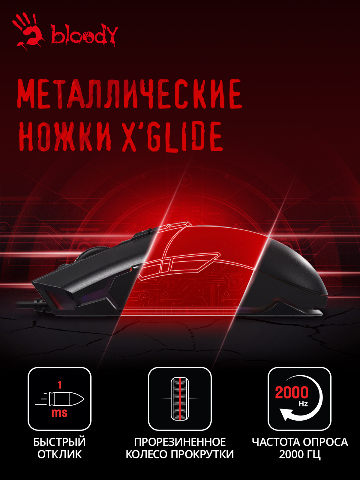 Мышь A4Tech Bloody P91 Pro черный оптическая (16000dpi) USB3.0 (8but)