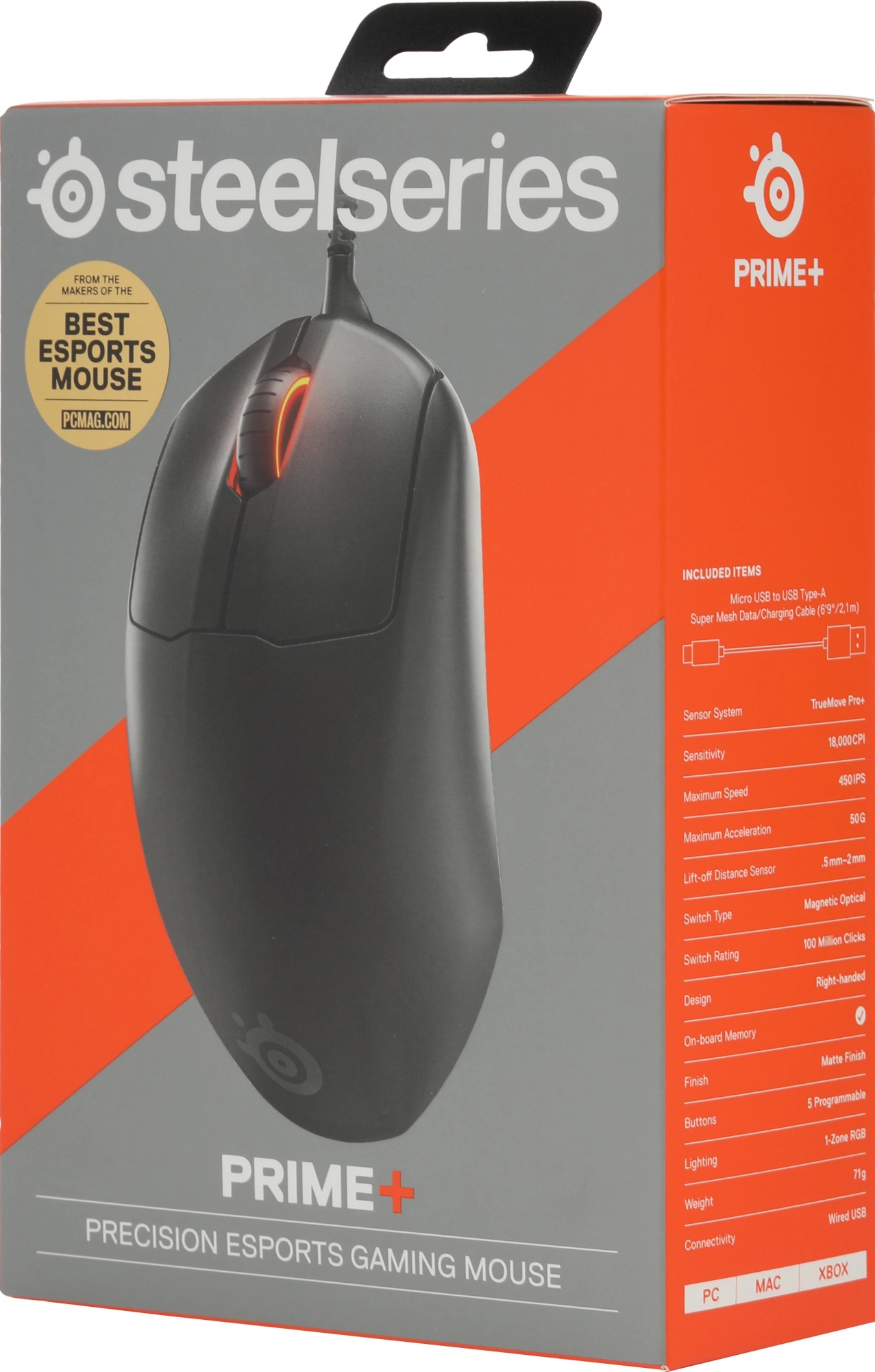 Мышь Steelseries Prime + черный оптическая (18000dpi) USB (6but)