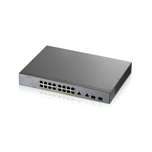 Коммутатор Zyxel GS1350-18HP-EU0101F (L2) 16x1Гбит/с 2xКомбо(1000BASE-T/SFP) 16PoE+ 250W управляемый