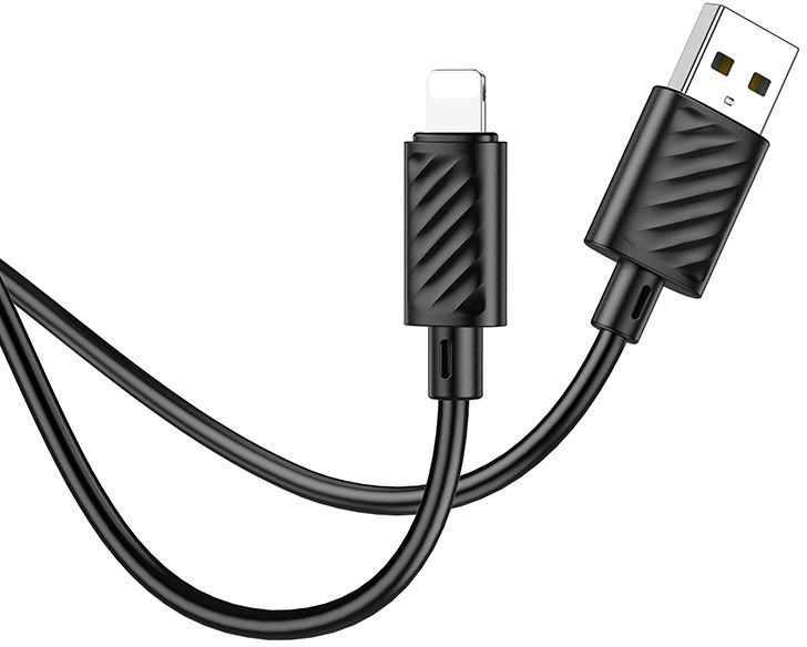 Кабель Hoco X88 Gratified USB (m)-Lightning (m) 1м черный коробка