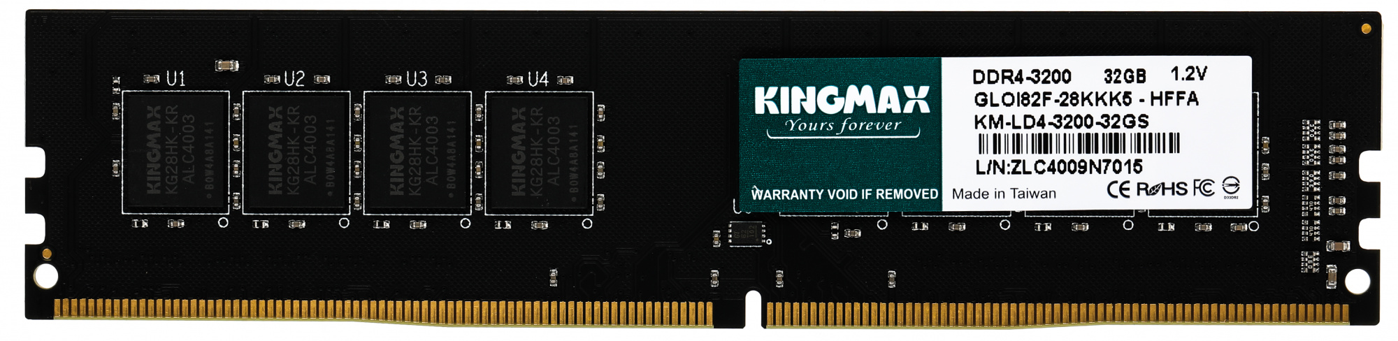 Память DDR4 32Gb 3200MHz Kingmax KM-LD4-3200-32GS RTL PC4-25600 CL22 DIMM 288-pin 1.2В Ret