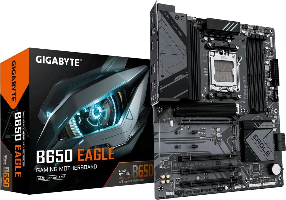 Материнская плата Gigabyte B650 EAGLE SocketAM5 AMD B650 4xDDR5 ATX AC`97 8ch(7.1) GbLAN RAID+HDMI+DP