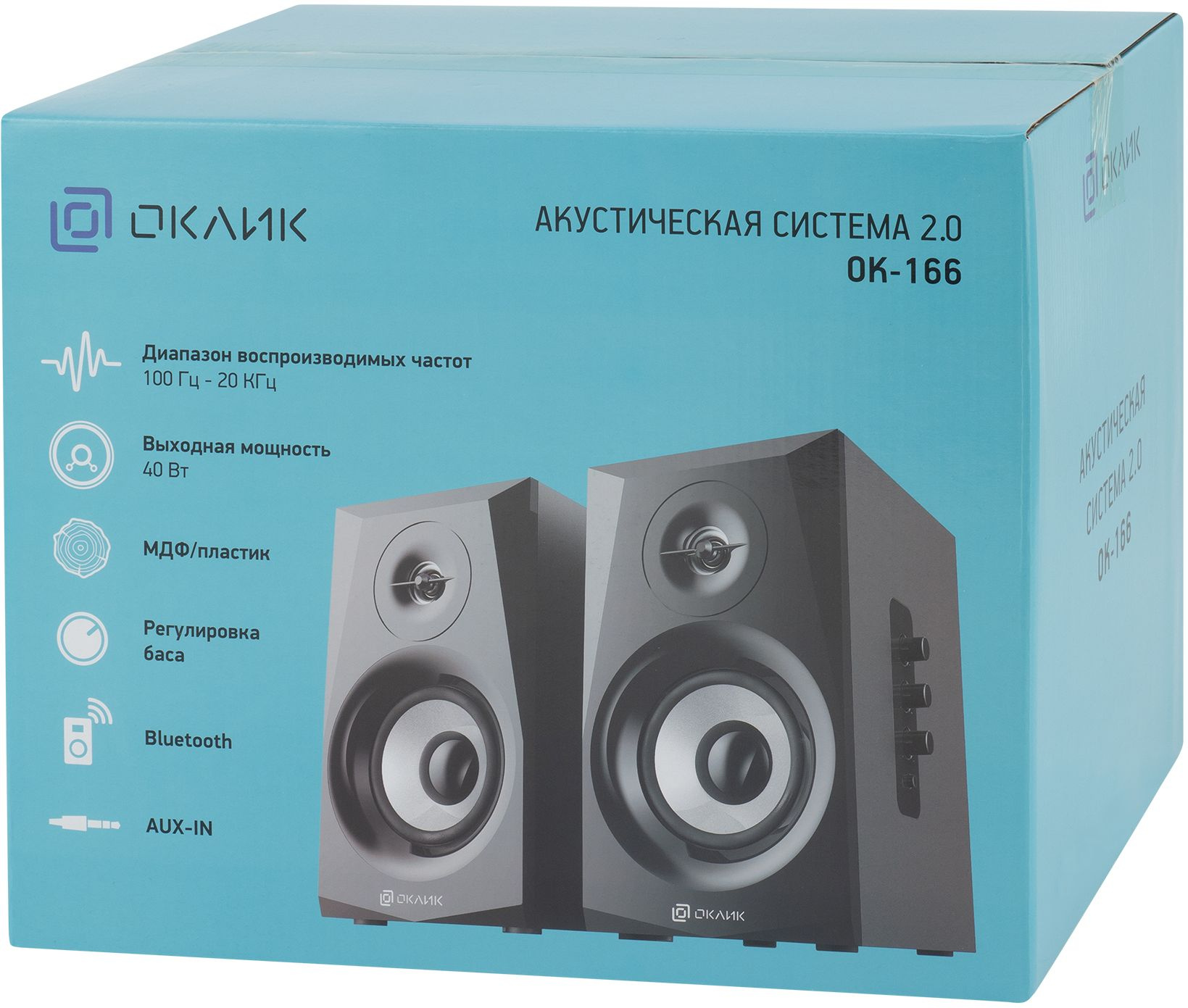 Колонки Оклик OK-166 BT 2.0 черный 40Вт BT