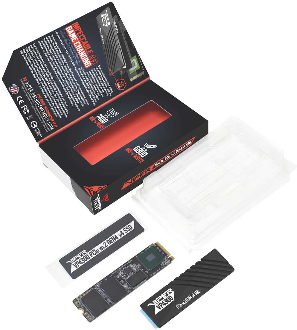 Накопитель SSD Patriot PCIe 4.0 x4 2TB VP4300-2TBM28H Viper VP4300 M.2 2280