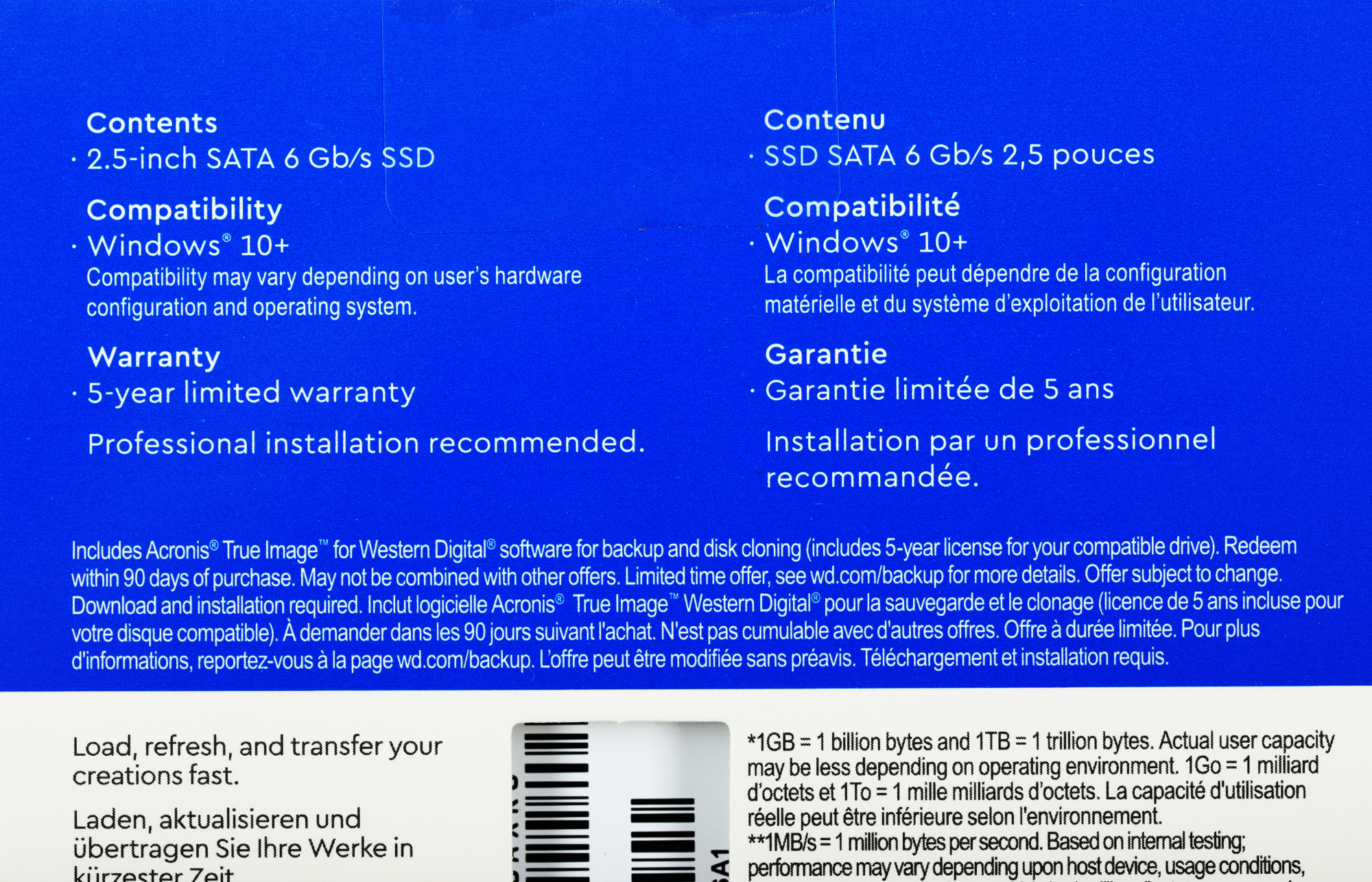 Твердотельный накопитель Western Digital Blue SSD 2,5” SATA 500Gb, WDS500G3B0A, 1 year, (аналог WDS500G2B0A)