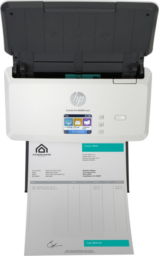 Сканер HP ScanJet Pro N4000 snw1 (6FW08A)