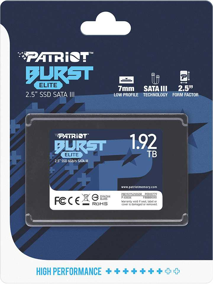 Накопитель SSD Patriot SATA-III 1.92TB PBE192TS25SSDR Burst Elite 2.5"