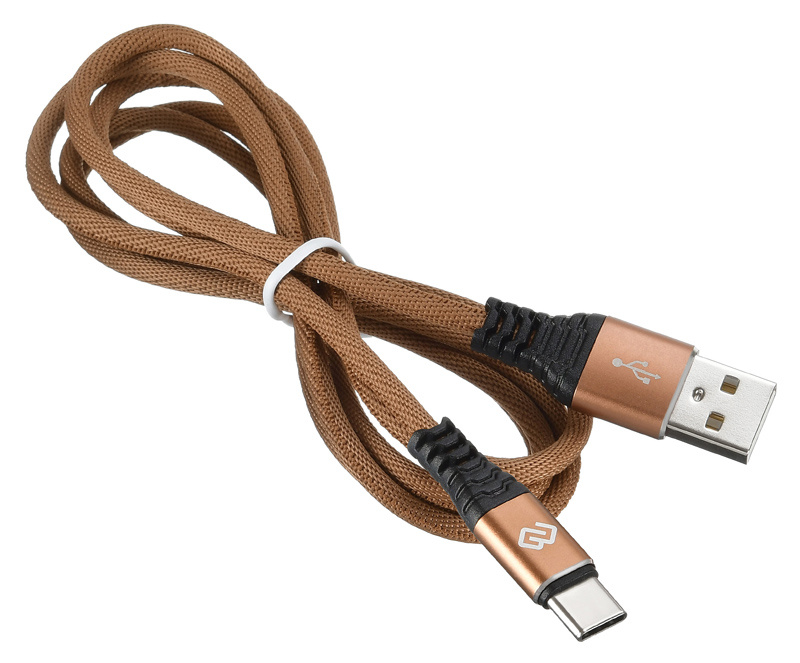 Кабель Digma TYPE-C-1.2M-BRAIDED-BR USB (m)-USB Type-C (m) 1.2м коричневый