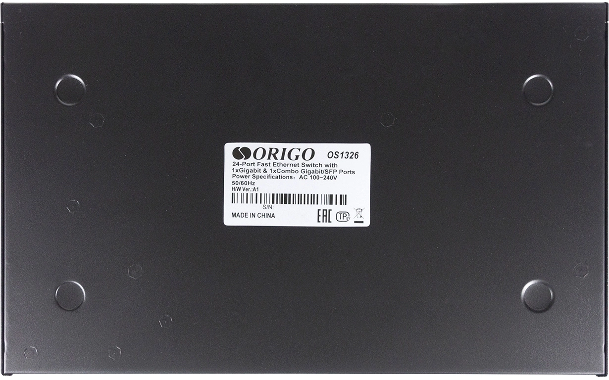 Коммутатор Origo OS1326 OS1326/A1A (L2) 24x100Мбит/с 1x1Гбит/с 1xКомбо(1000BASE-T/SFP) 1SFP настраиваемый