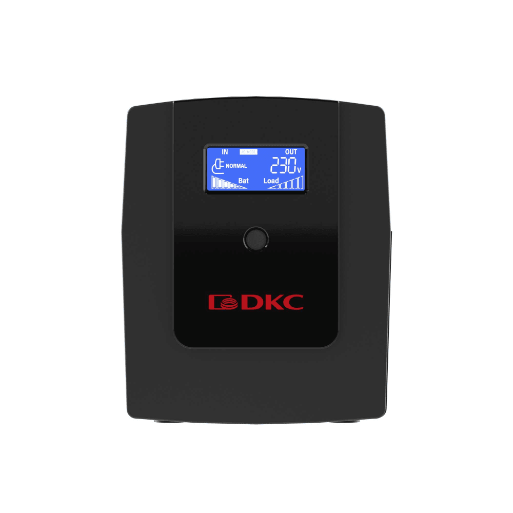 Линейно-интерактивный ИБП ДКС серии Info LCD, 1200 ВА/720 Вт, 1/1, 4xIEC C13, USB + RJ45, LCD, 2x7Aч