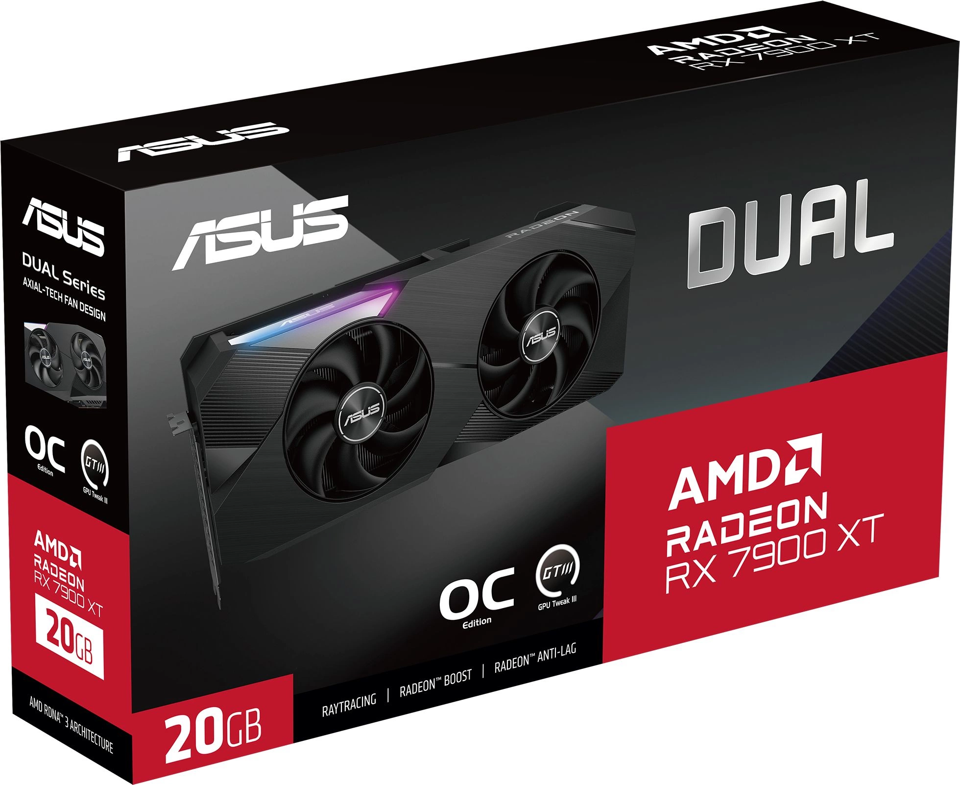 Видеокарта ASUS DUAL-RX7900XT-O20G//RX7900XT HDMI*1 DP*3 20G D6; 90YV0IV2-M0NA00