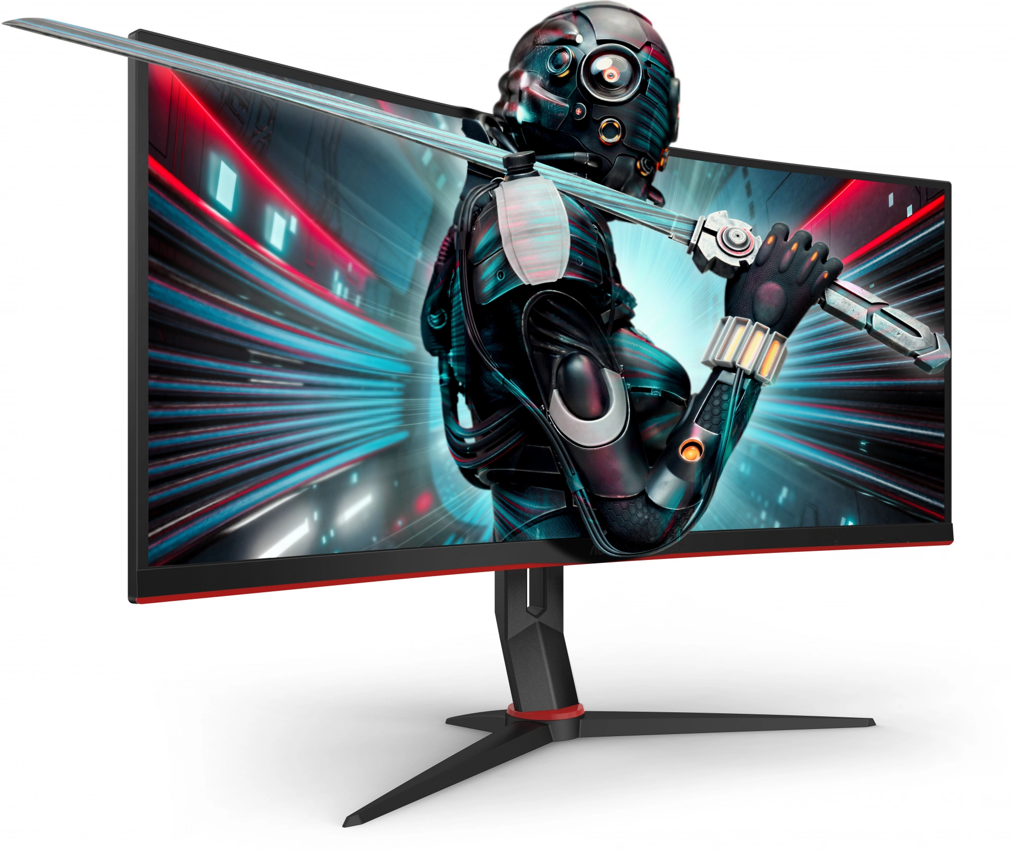 Монитор LCD 34'' [21:9] 3440x1440(UWQHD) VA, Curved, nonGLARE, 144 Hz, 300 cd/m2, H178°/V178°, 3000:1, 80M:1, 16.7M, 4ms, 2xHDMI, 2xDP, USB-Hub, Height adj, Tilt, 3Y, Black+Cherry