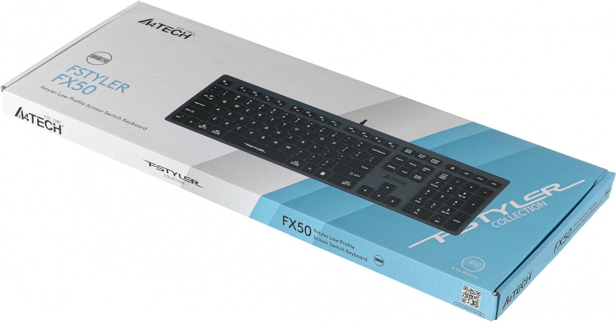 Клавиатура A4Tech Fstyler FX50 серый USB slim Multimedia (FX50 GREY)