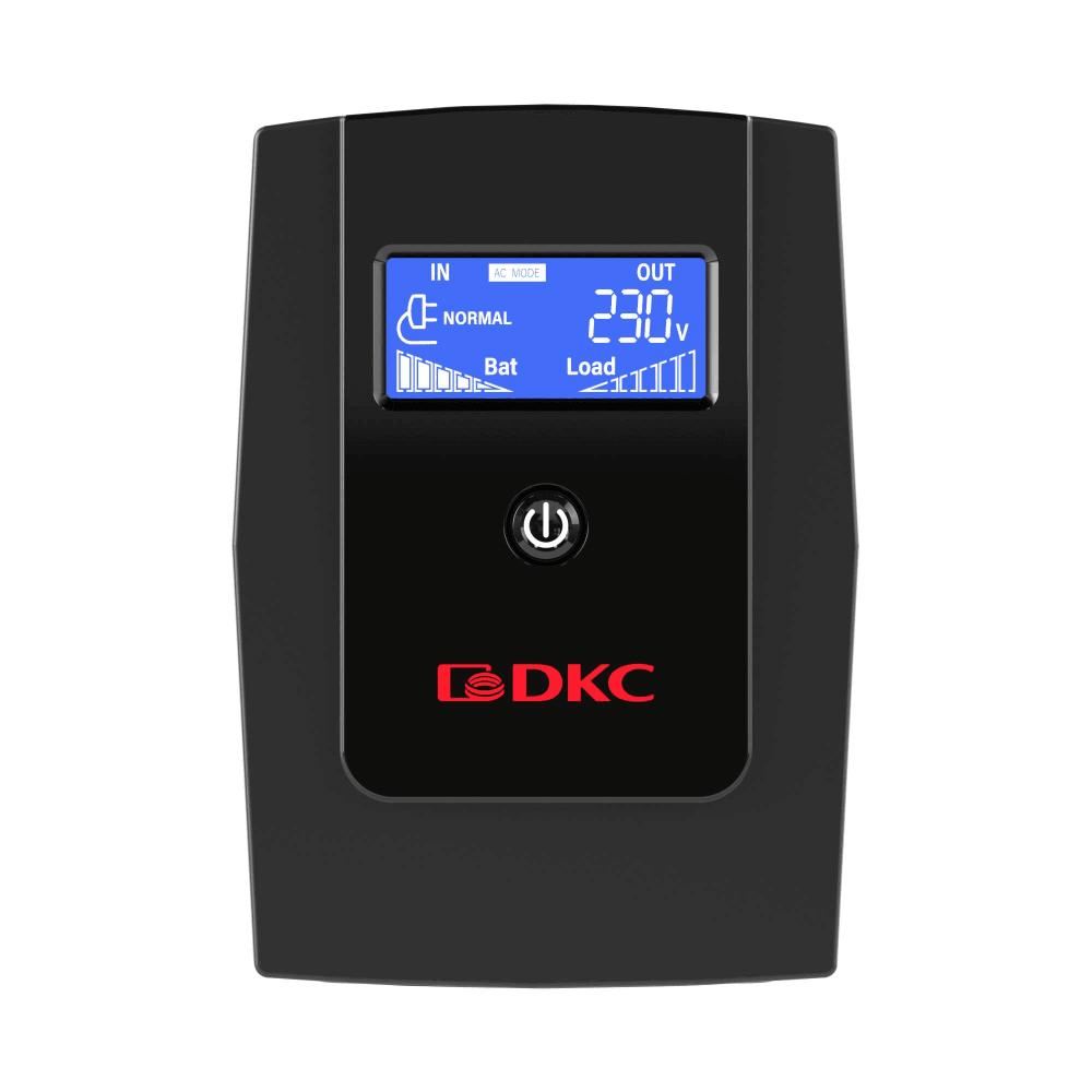 Линейно-интерактивный ИБП ДКС серии Info LCD, 800 ВА/480 Вт, 1/1, 3xIEC C13, USB + RJ45, LCD, 1x8Aч