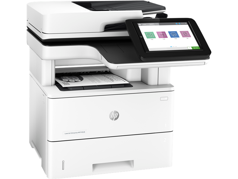 Лазерное многофункциональное устройство HP LaserJet Enterprise MFP M528dn (p/c/s, A4, 1200 dpi, 43ppm, 1.75GB, 16GB eMMC, 2trays 100+550, ADF 100, Duplex, USB/GigEth, repl.F2A76A) (б/у после ремонта замена датчика тракта дуплекса)