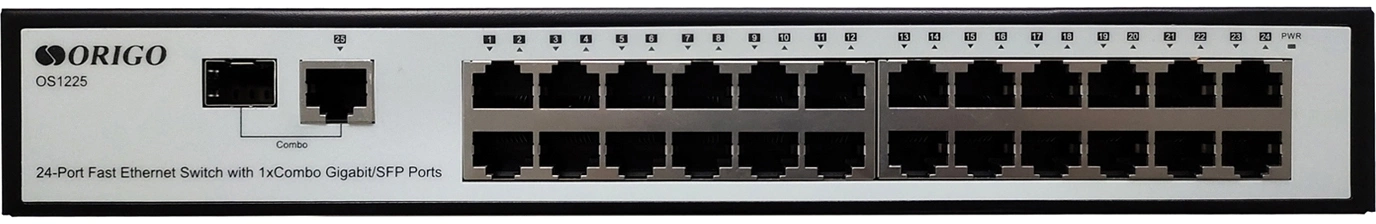 Коммутатор ORIGO Неуправляемый коммутатор, 24x100Base-TX, 1xCombo 1000Base-T/SFP, комплект для установки в 19" стойку