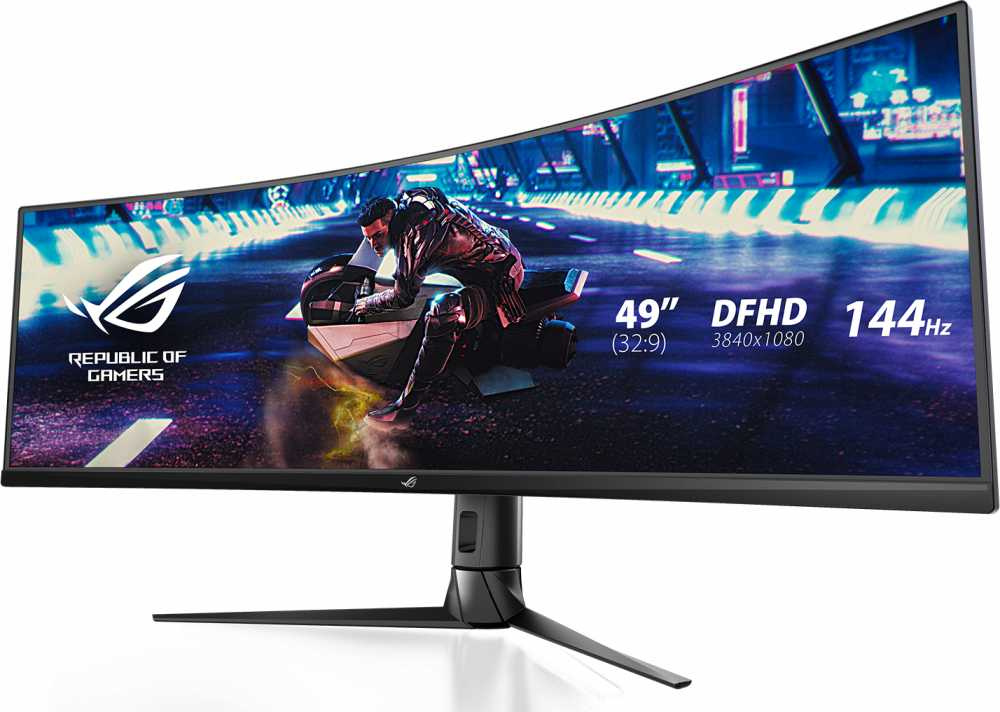 Монитор Asus 49" ROG Strix XG49VQ черный VA LED 32:9 HDMI M/M матовая HAS Piv 450cd 3840x1080 144Hz FreeSync 2 DP FHD USB 12.2кг