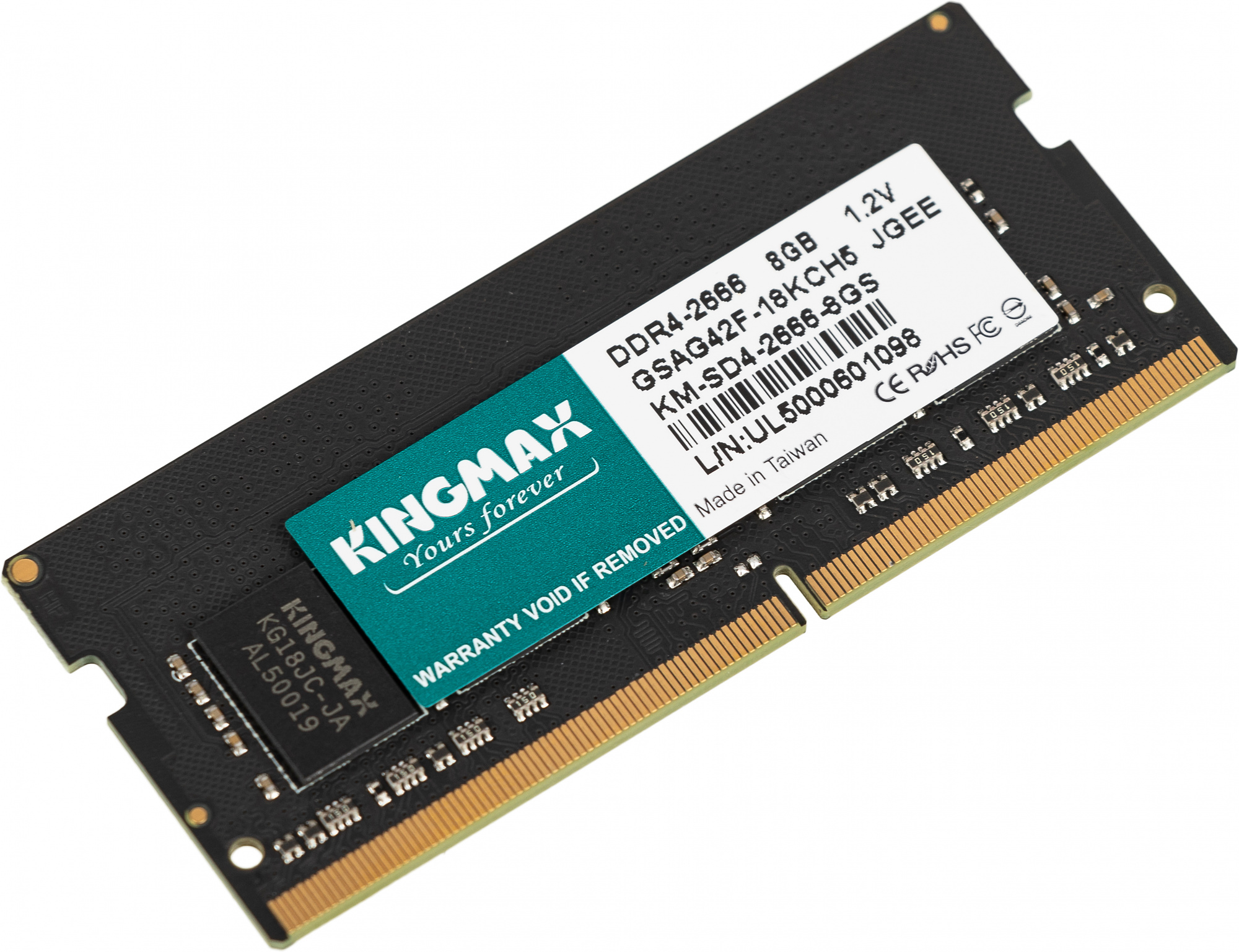 Память DDR4 8GB 2666MHz Kingmax KM-SD4-2666-8GS RTL PC4-21300 CL19 SO-DIMM 260-pin 1.2В dual rank Ret