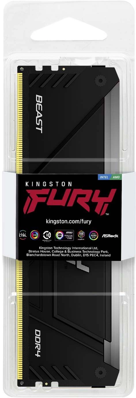 Память DDR4 32GB 2666MHz Kingston KF426C16BB2A/32 Fury Beast RGB RTL Gaming PC4-21300 CL16 DIMM 288-pin 1.2В dual rank с радиатором Ret